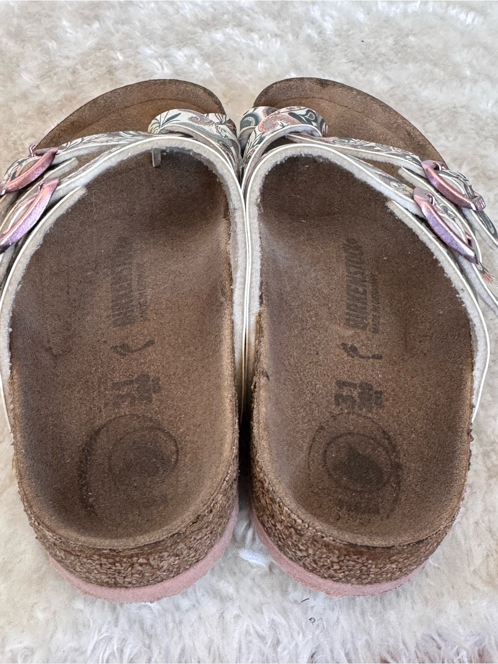 Birkenstock Print Pink Cork Footbed Girls  Sandals Sz 31 - Picture 5 of 10